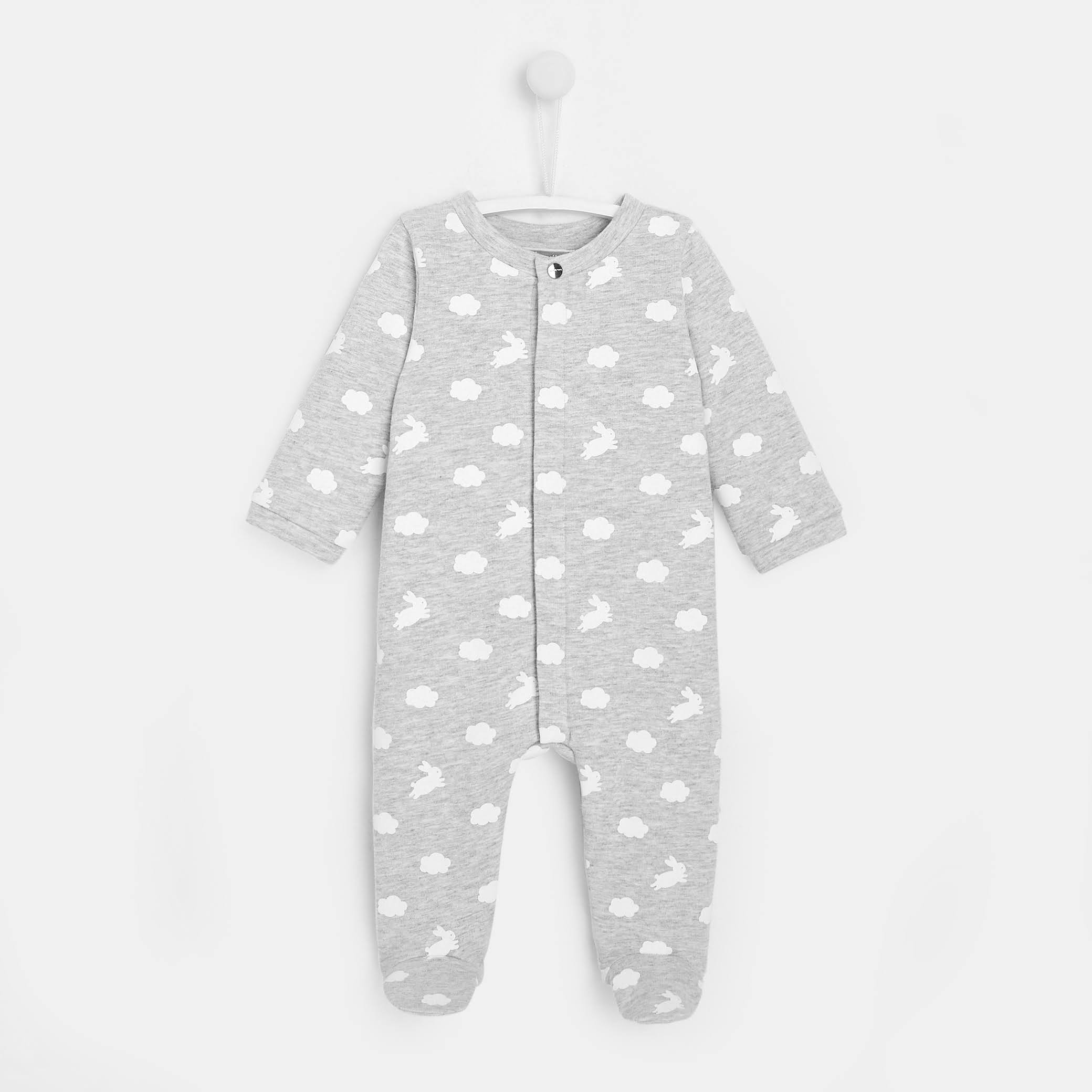 Jacadi - Boy - Green Cloud and Bunnies Babygrow - 6 Months - Green