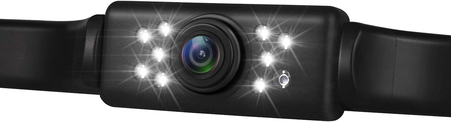 JPP HD Backup Camera and Monitor Kit, Car Rear View observation system, Newly Upgraded 4.3 Inch IPS FHD Color Display and a Waterproof Night Vision License Plate Reverse Camera for Car/RV/Truck/Pickup