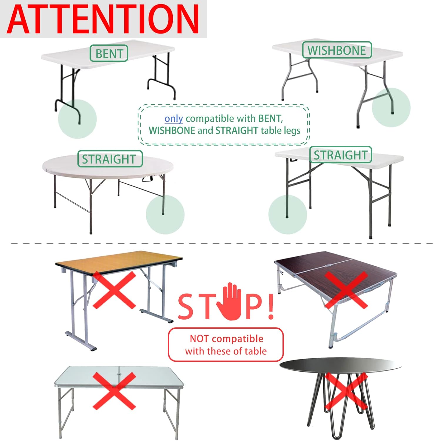 Table Leg Extensions for Folding Tables Straight/Bent Leg,Heavy Duty Folding Table Leg Extenders,4 Levels/Heights Adjustable Risers-All for Treating Your Back Pain(4-Pack) (16 in (44cm))
