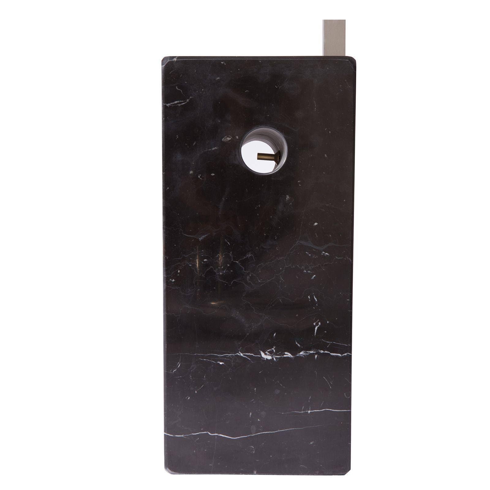 LeisureMod Arco Lamp with Marble Cube Base Black