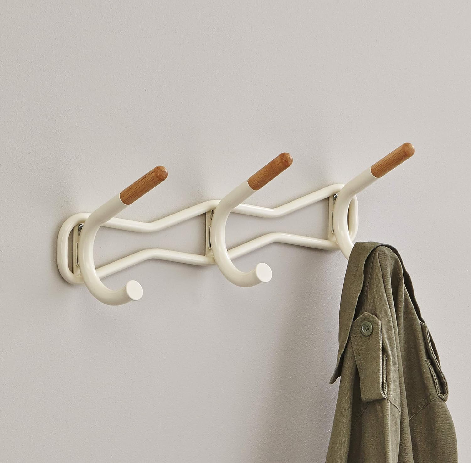 Safco Products Family Coat Wall Rack, 3 Hook, Cream Pack of 2