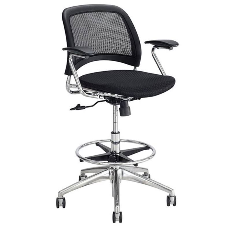 Scranton u0026 Co Mesh Extended Height Drafting Chair in Black
