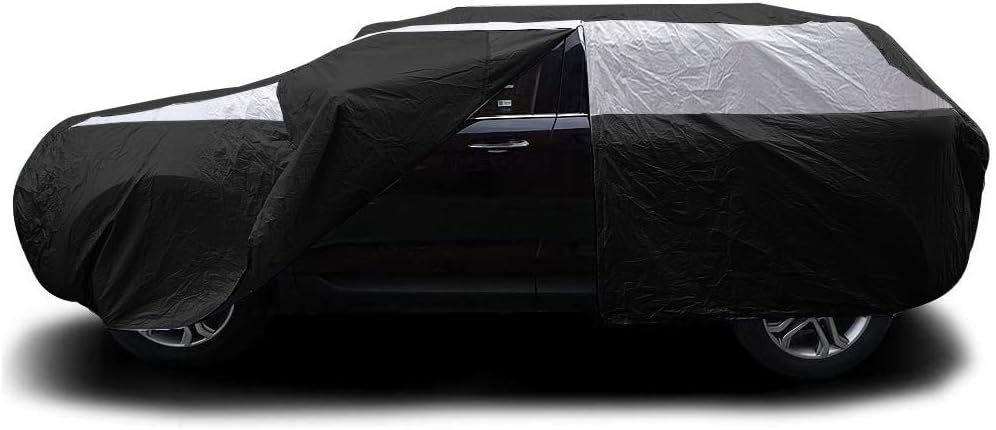 Titan Jet Black Poly 210T Car Cover for Mid-Size SUV 188-206