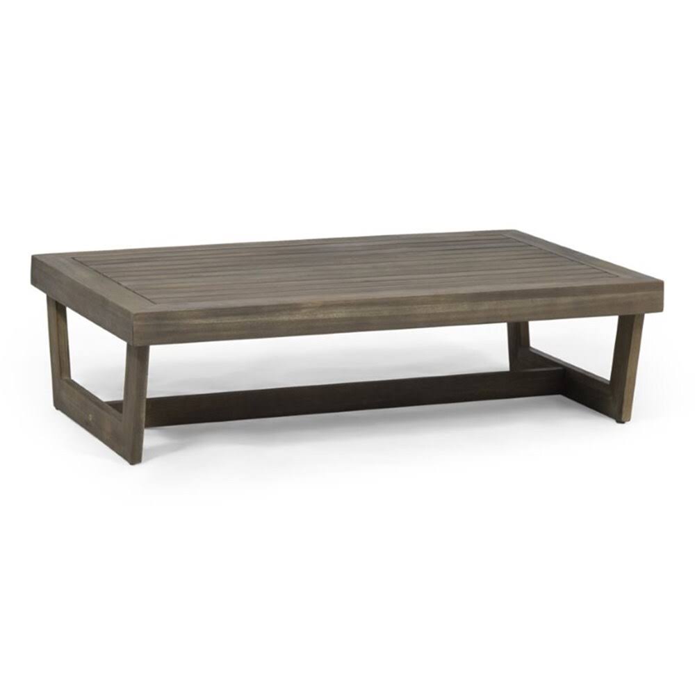 Noble House Sherwood Outdoor Acacia Wood Coffee Table in Gray - 310017