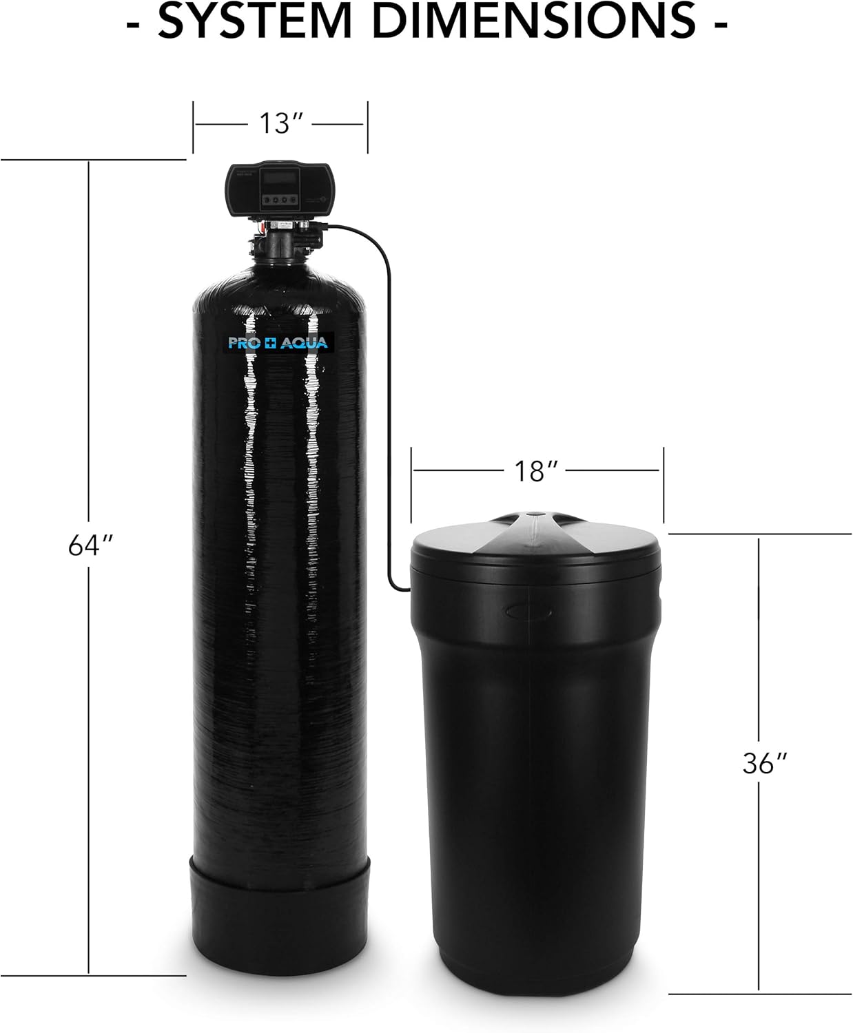 PRO+AQUA Whole House Water Softener High Demand Heavy Duty 80,000 Grain Capacity 1