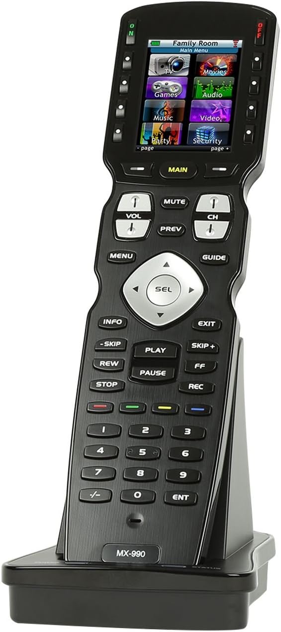 UNIVERSAL REMOTE MX-990 Complete Control IR/RF Remote with Color LCD Screen, Black (MX990)