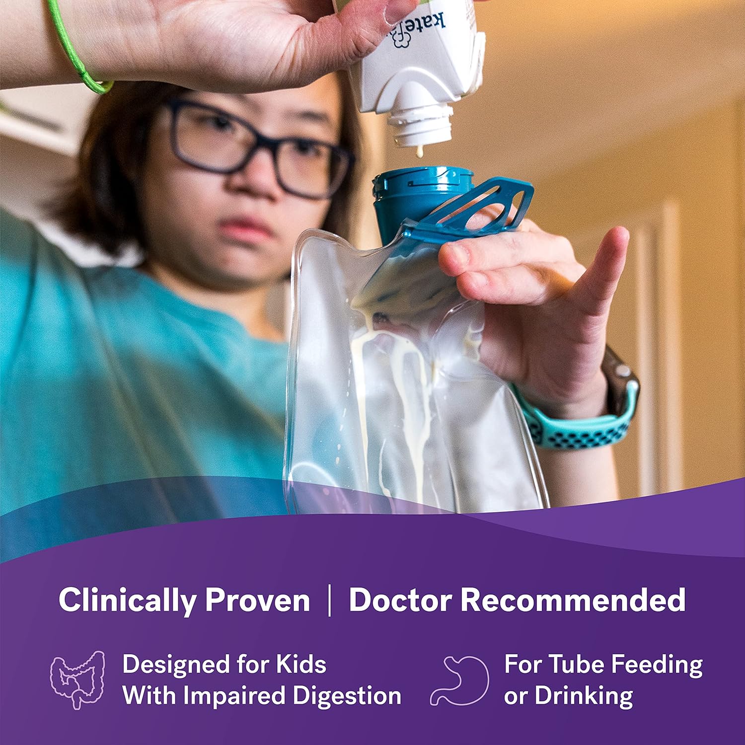 Kate Farms NEW Pediatric Peptide 1.5 Sole-Source Nutrition Formula, Organic Enzymatically Hydrolyzed Plant-Based Protein Drink, Meal Replacement for Oral & Tube Feeding, 8.45 fl. Oz., Plain, Case of 12