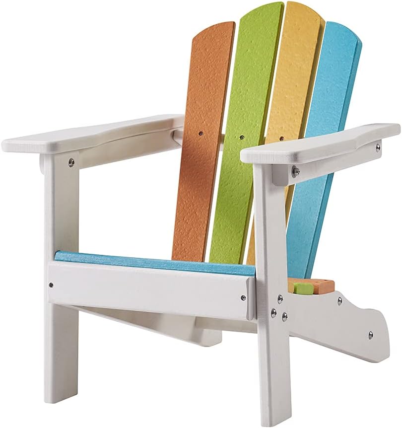 Ehomexpert Kid's Adirondack Chair, Outdoor Kid's Patio Chairs for Garden, Porch, Deck, Backyard, Fire Pit, Small Children's Adirondack Chair Resistant, Green