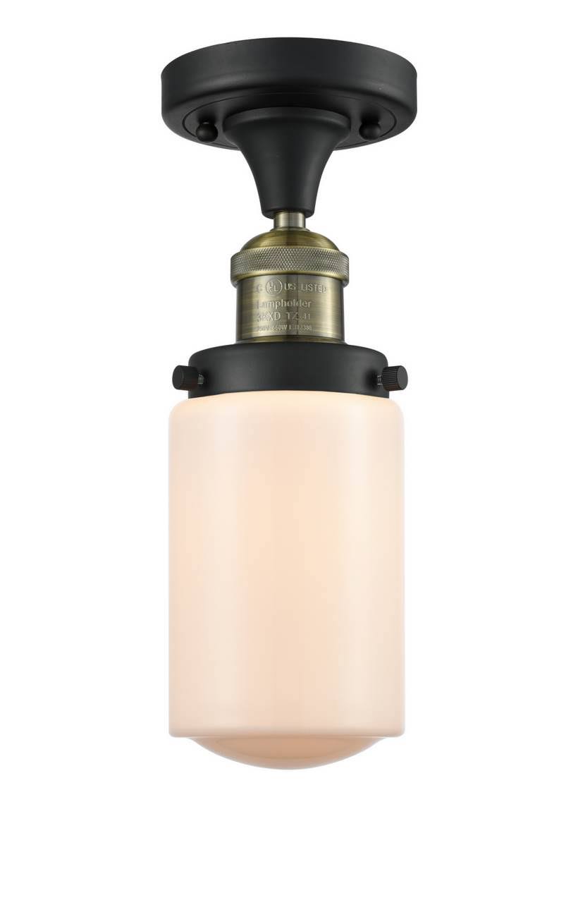 Innovations 517-1CH-BAB-G311-LED Black Antique Brass Dover 1 Light Semi-Flush Mount