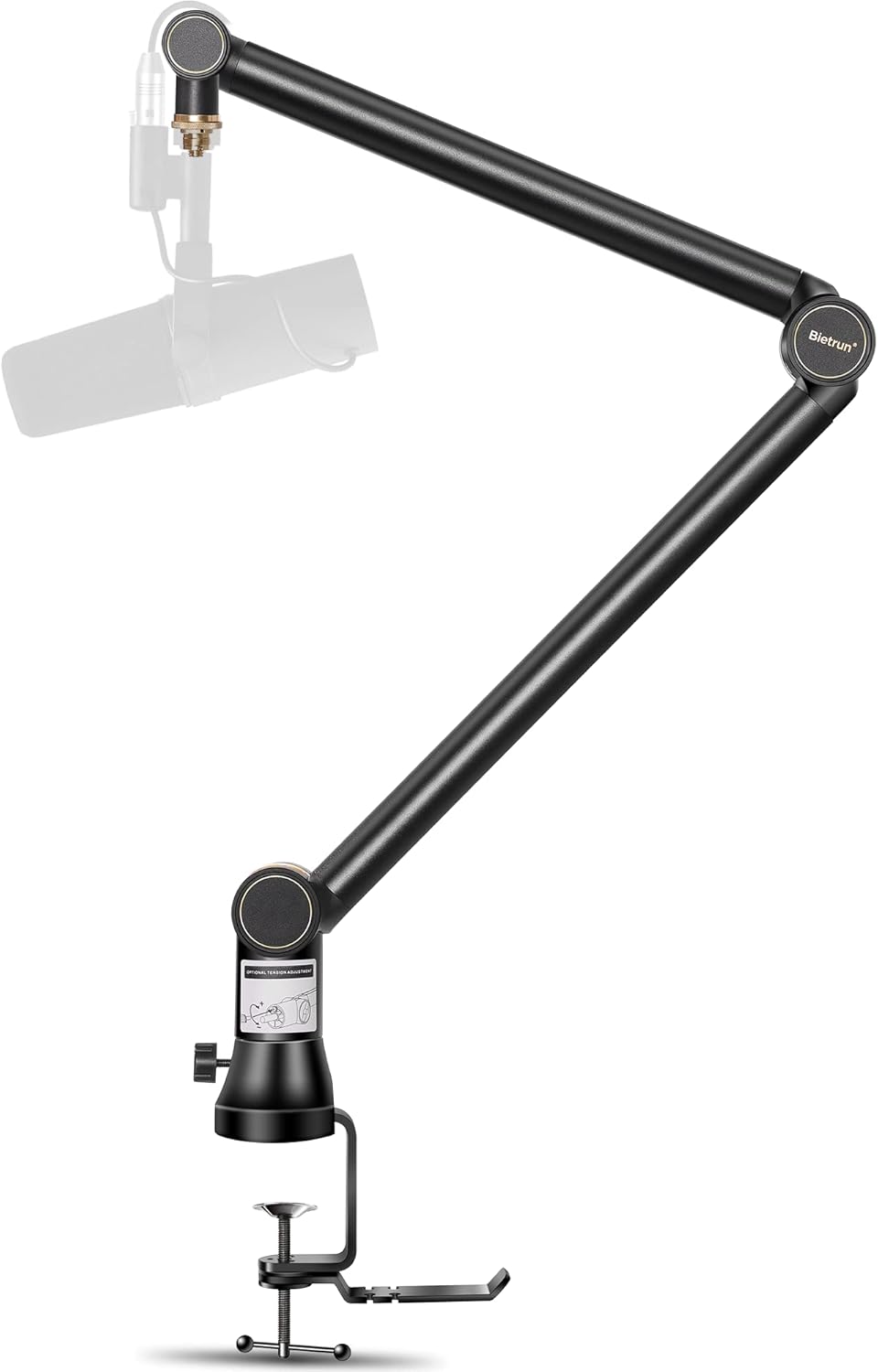 Mic Arm Desk Mount(Longer)for Blue Yeti/Snowball/Shure SM7B/MV7＆Other Mics,Bietrun Universal Professional Heavy Duty Metal Boom Arm Mic Stand with 3/8