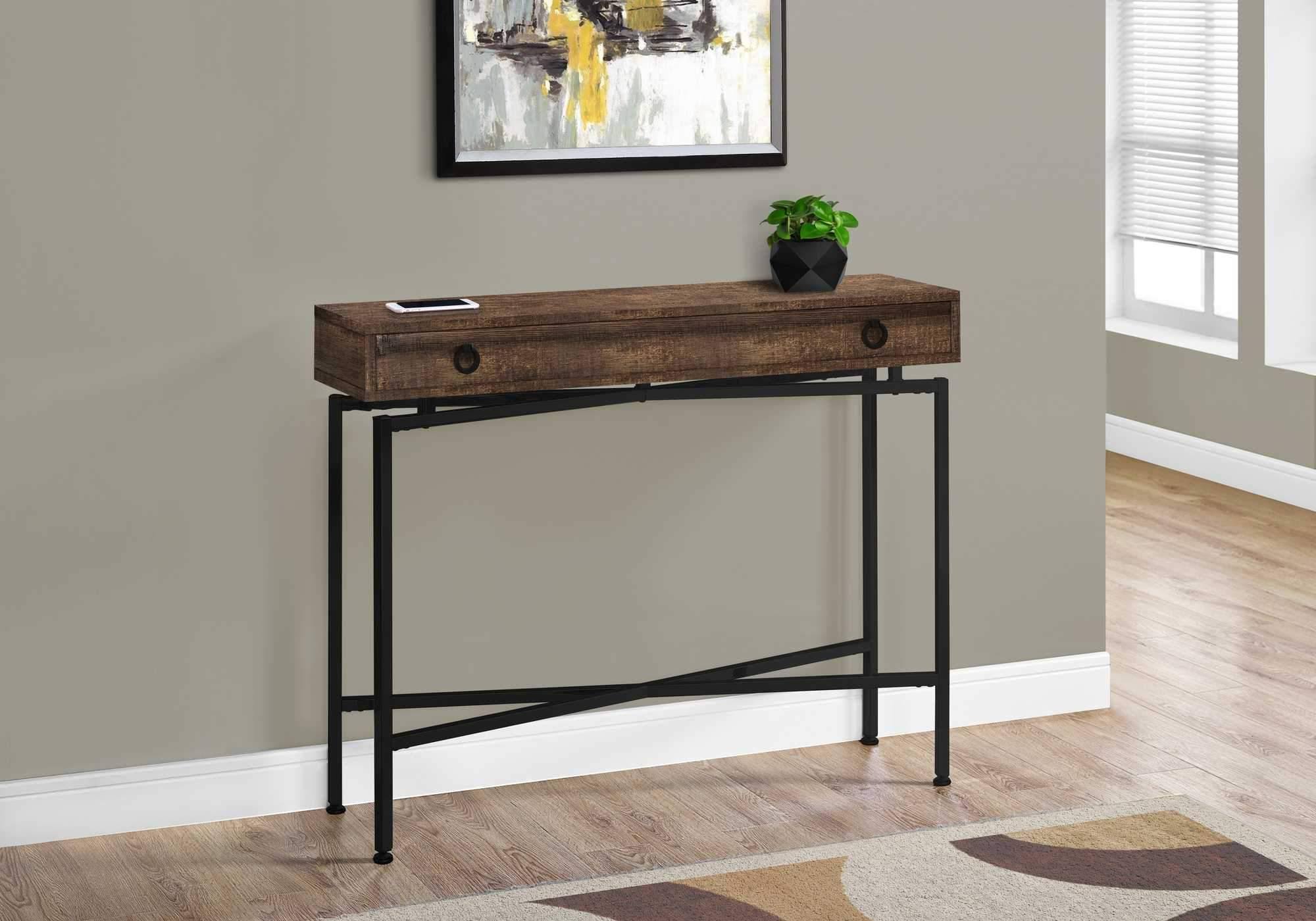 32.5x22 Particle Board Accent Table with Black Legs