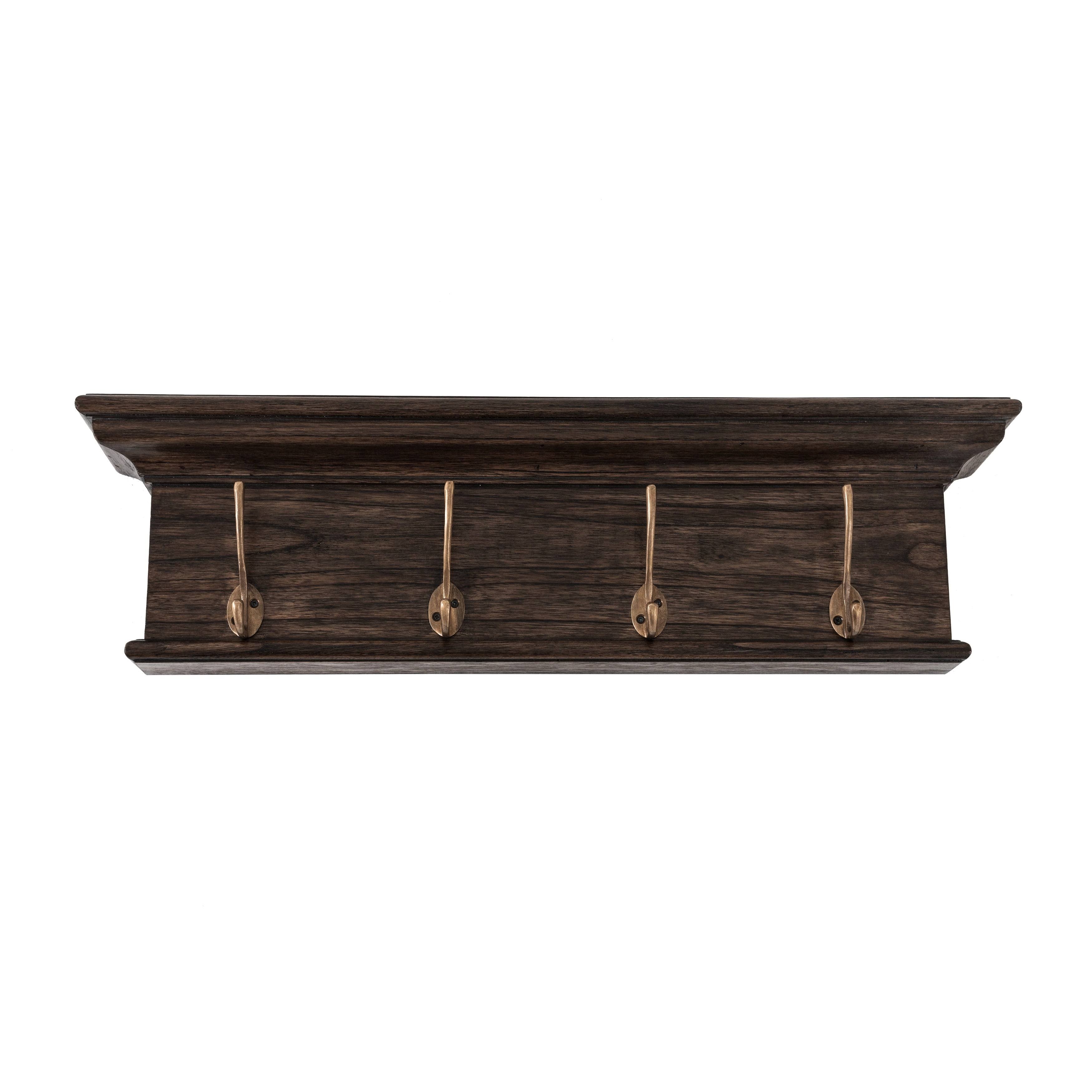 NovaSolo Halifax Coat Rack, Black Wash / 4 Hook