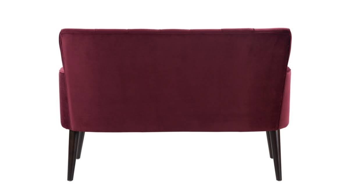 Jennifer Taylor Home Mia Button Tufted Recessed Arm Accent Settee Burgundy