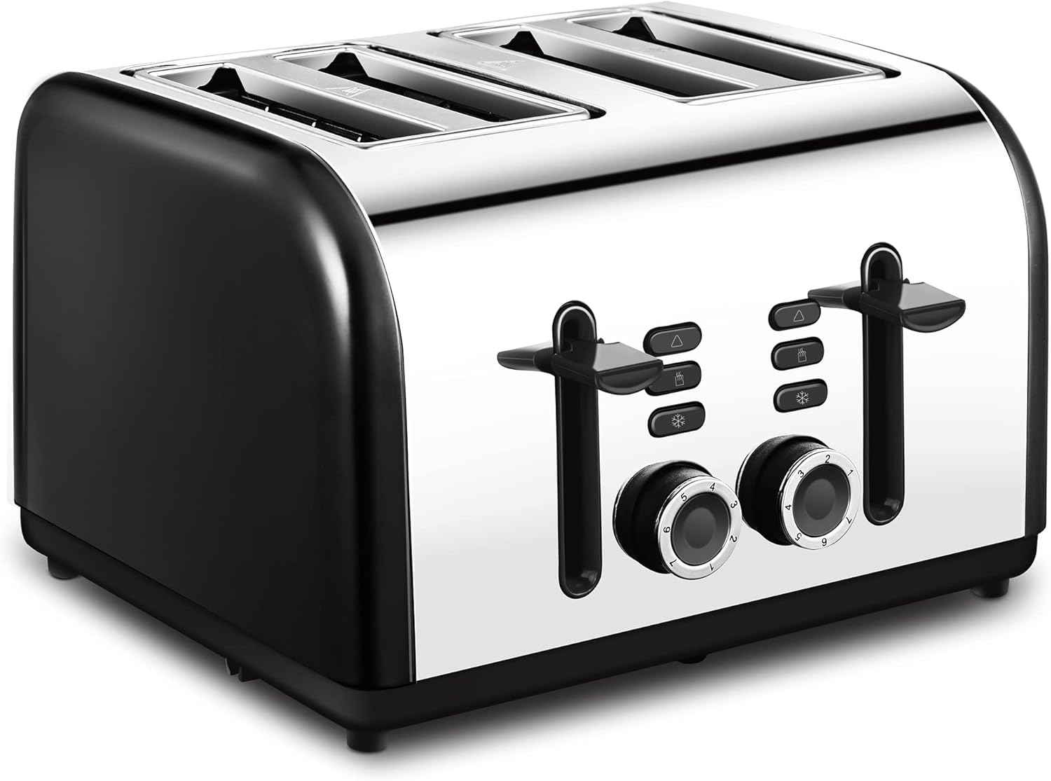 Toaster 4 Slice, CUSINAID 4 Wide Slots Stainless Steel Toasters with Reheat Defrost Cancel Function, 7-Shade Setting, Blue Pack of 2