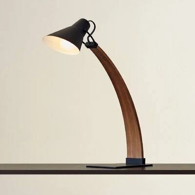 Kade 23x22 Desk Lamp Finish: Walnut/Black