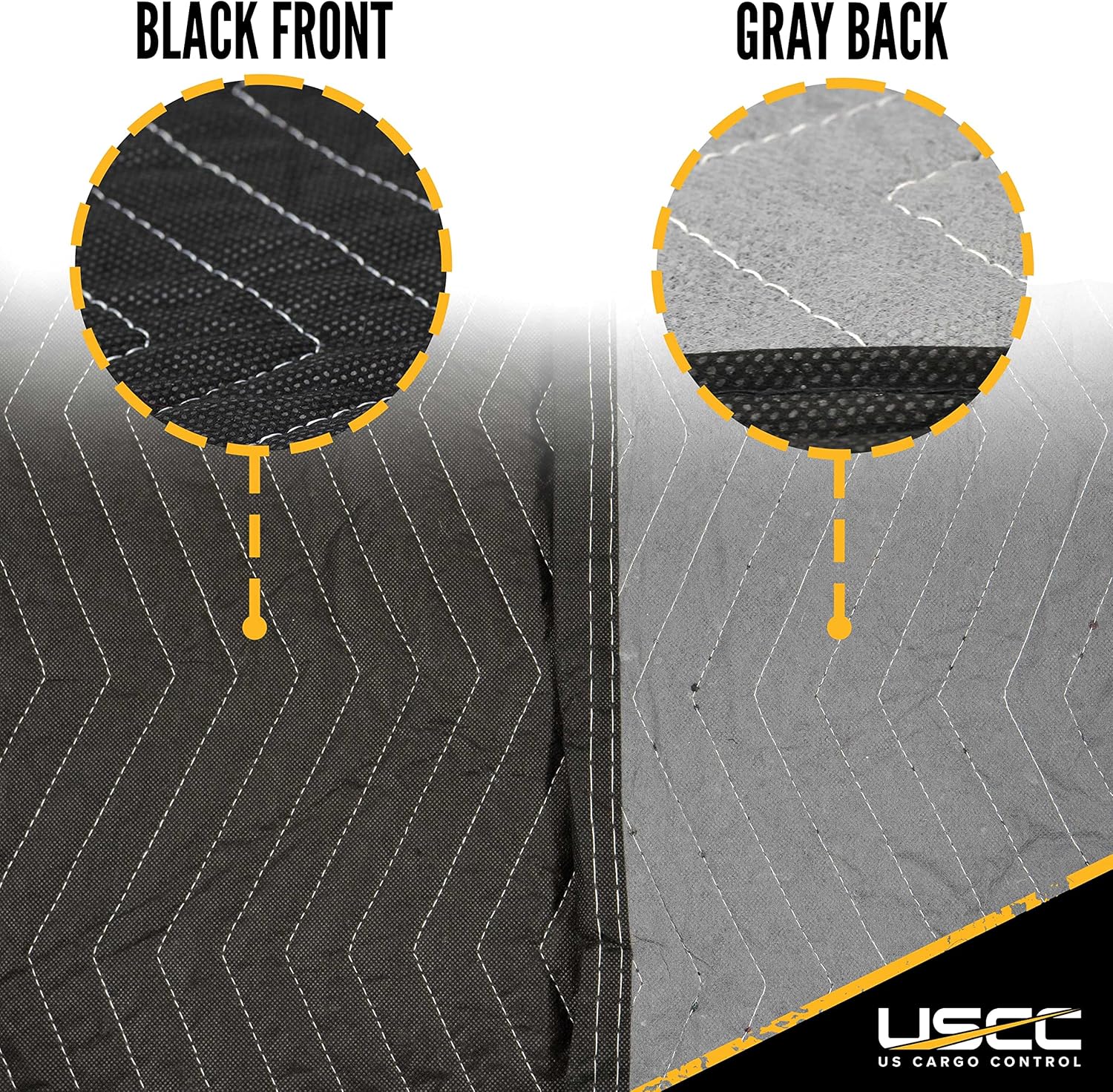 US Cargo Control Econo Deluxe Moving Blankets - 80 Inches Long By 72 Inches Wide - Black/Gray Polyester Material - Durable Protection During A Move Or While In Storage - 4 Pack