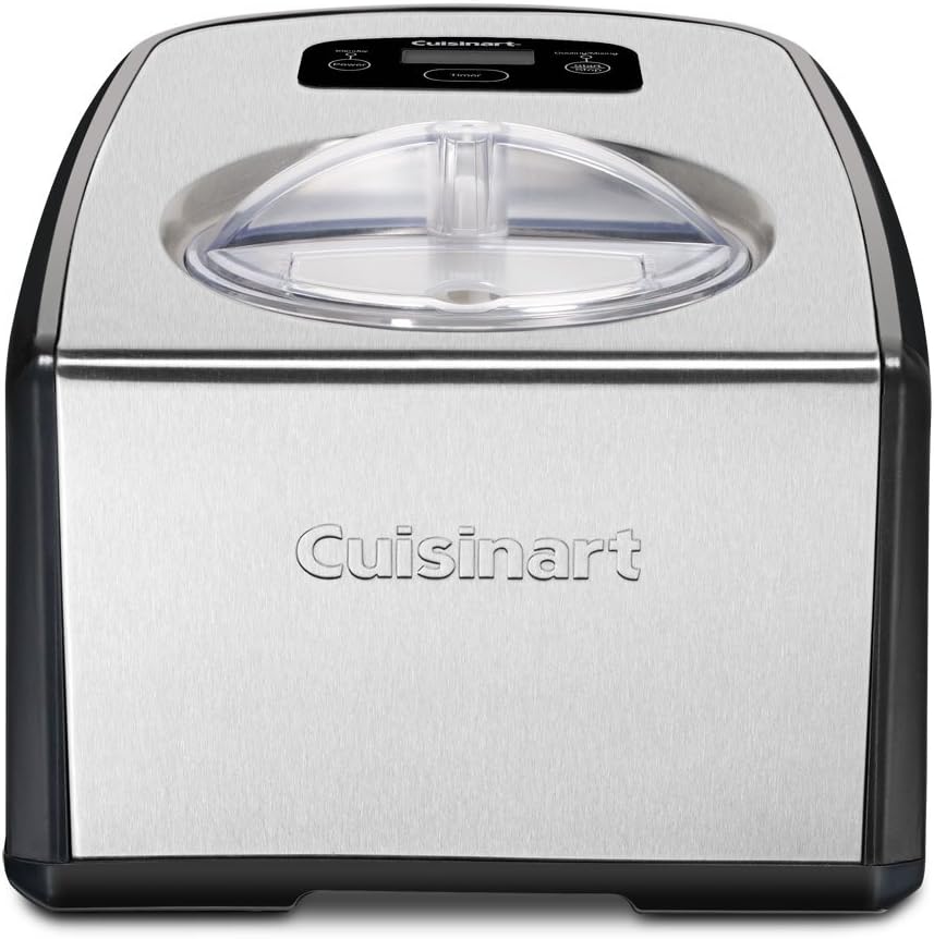 Cuisinart ICE-100 1.5-Quart Compressor Ice Cream and Gelato Maker, Black/Stainless