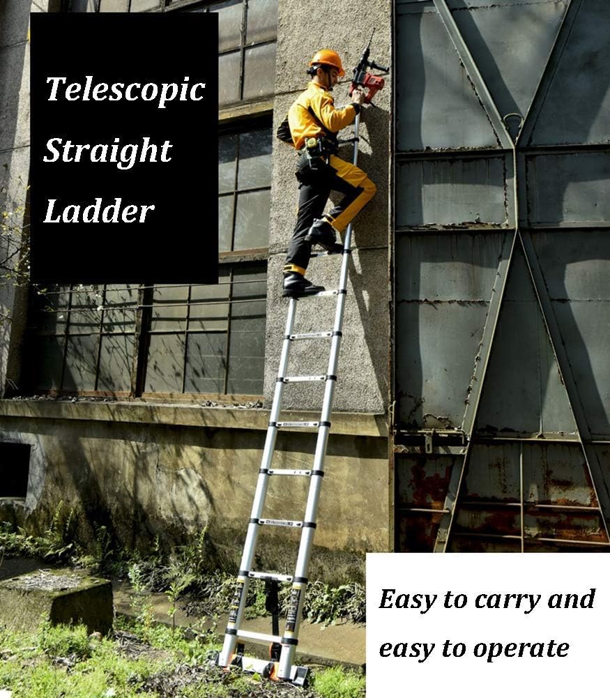 WGGGF Portable Aluminum Telescopic Extension Ladder with Non-Slip Step Ladders 2.3m/3.5m/4.7m/5.9m for Climb Home Builders Attic Loft Work Place (Size : 3.5m/11.5ft)