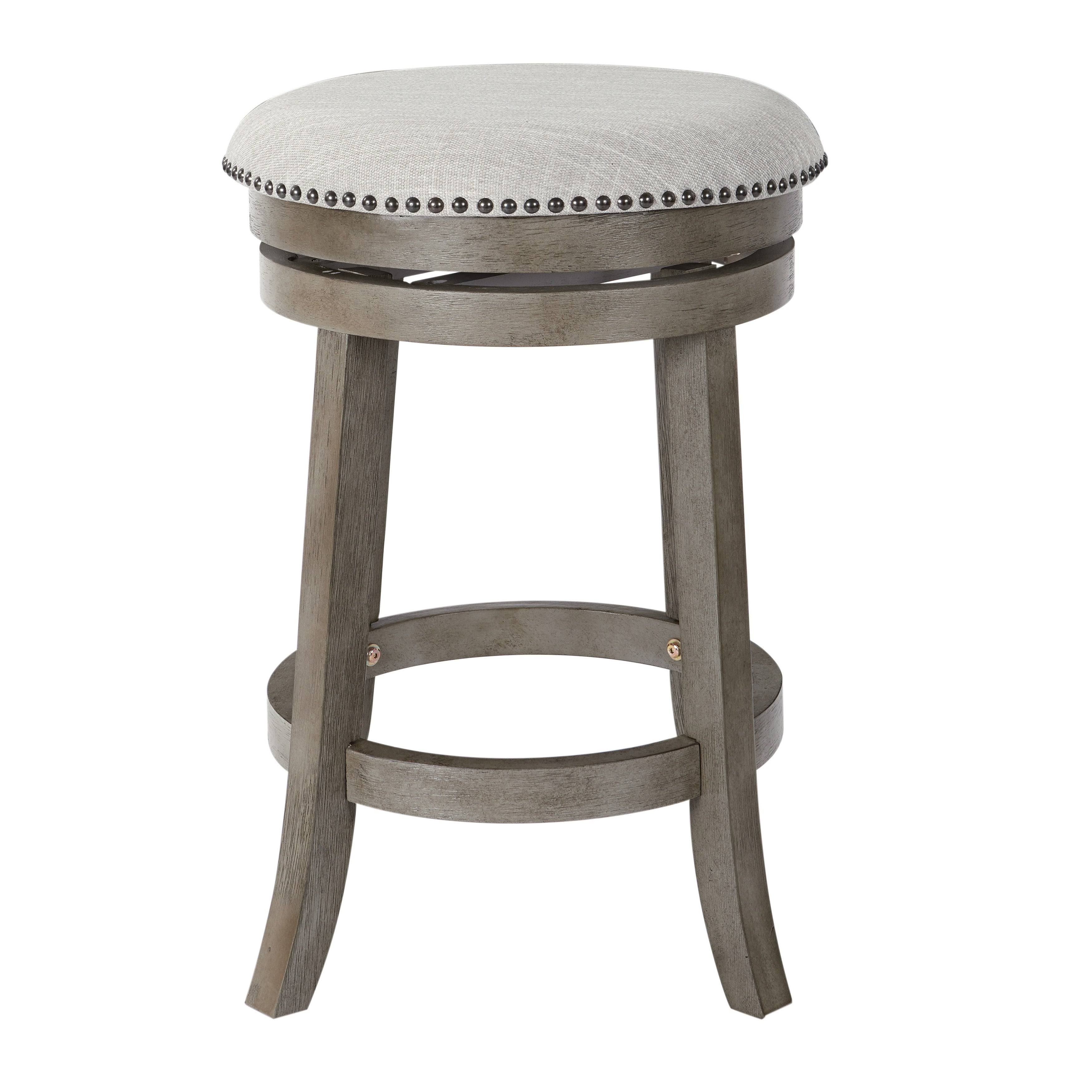 Osp Home Furnishings Backless Swivel Stool in Antique White Finish 2-Pack