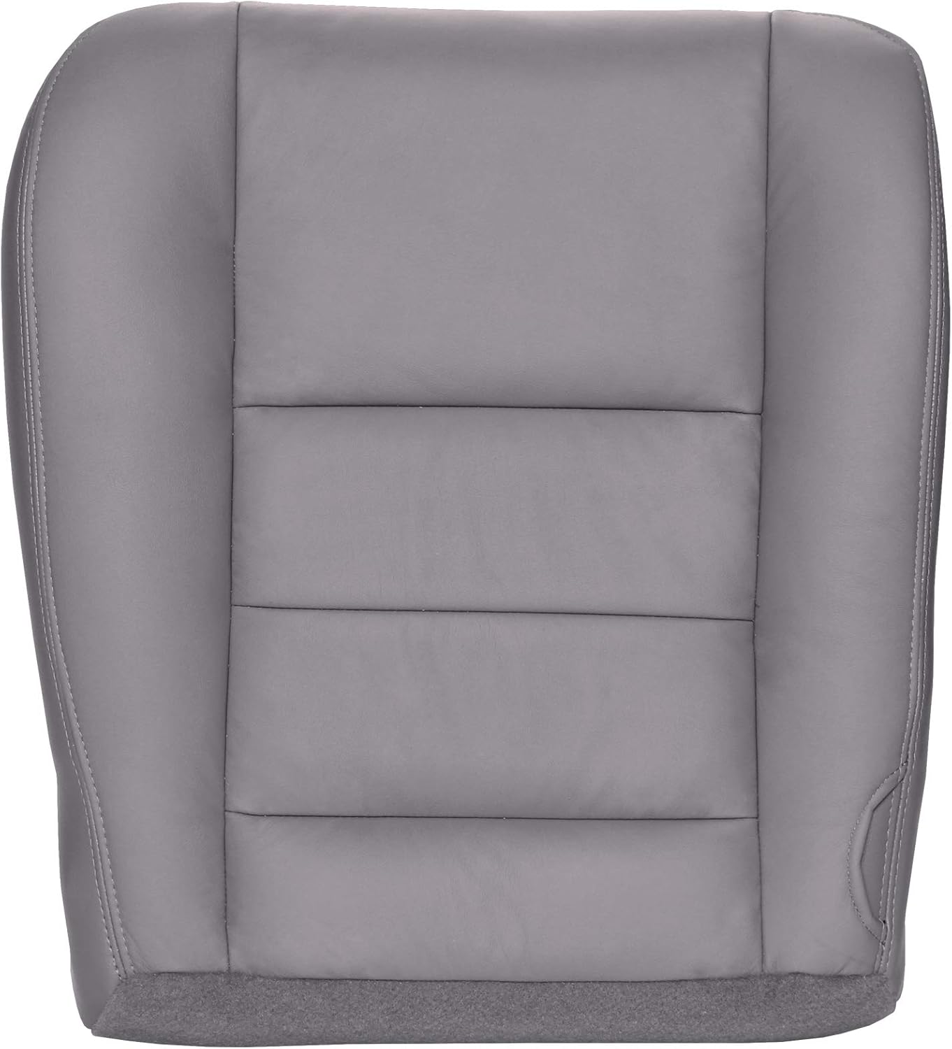 The Seat Shop Driver Bottom Replacement Leather Seat Cover - Medium Flint Gray (Compatible with 2002-2007 Ford F250 and F350 Lariat Crew Cab, and 2002-2005 Ford Excursion Limited and XLT)