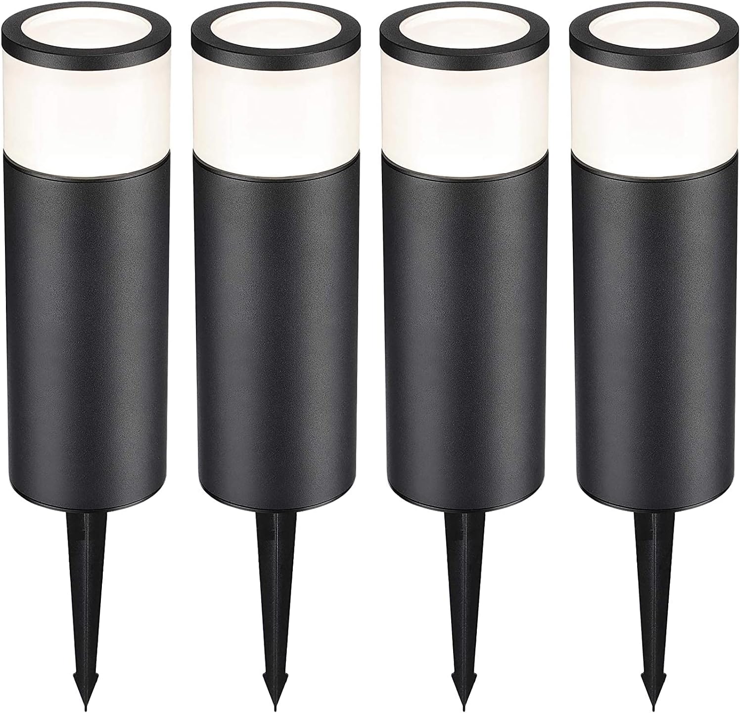 LEONLITE 5W Low Voltage Landscape Pathway Lights, 12V LED Bollard Path Lights Wired, Aluminum Housing, IP65 Waterproof, 4000K Cool White, Pack of 4