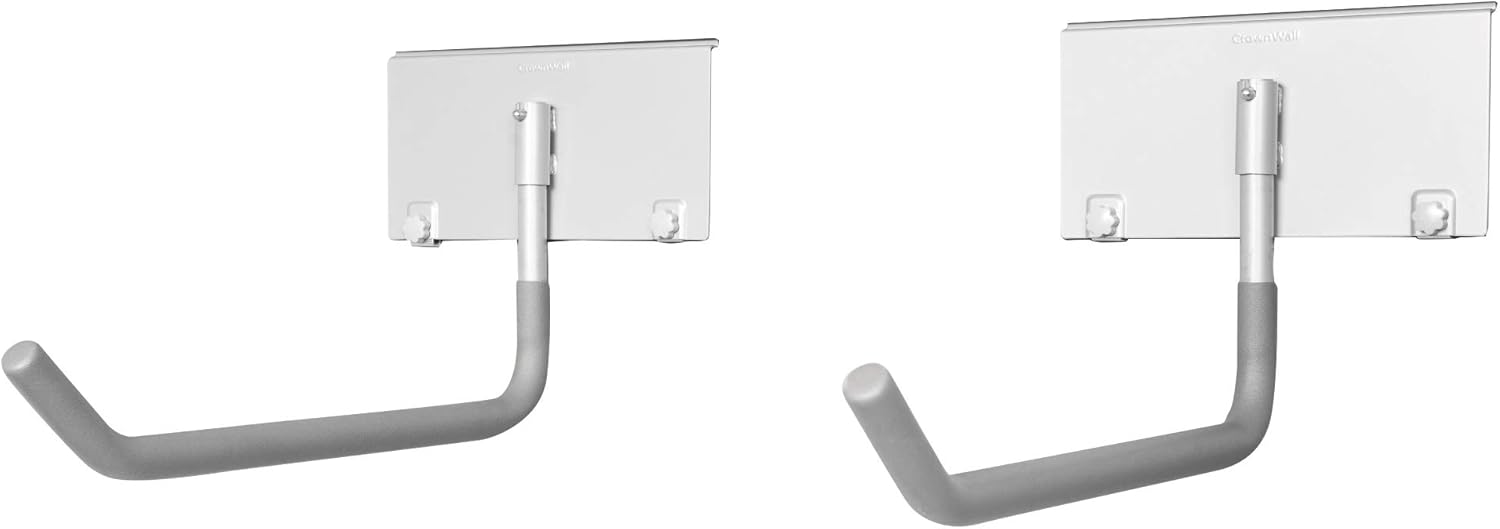 Crownwall Slat Wall Storage Organizer, Steel Locking Collapsable Big J Kayak Hooks, Slatwall Accessories Panels (1 Pair) Pack of 2