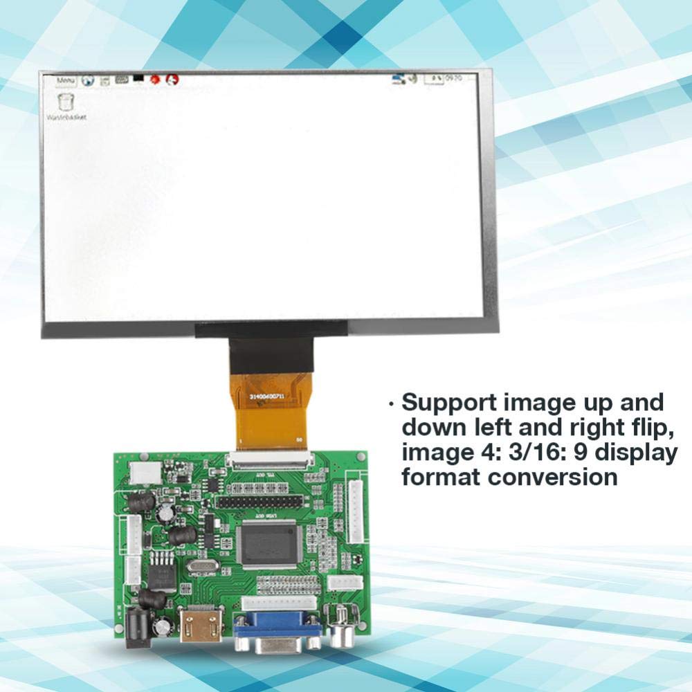 LCD Controller Board kit, 7 inch 1024600 HDMI VGA Monitor Screen with Remote Control for Computer Pack of 2
