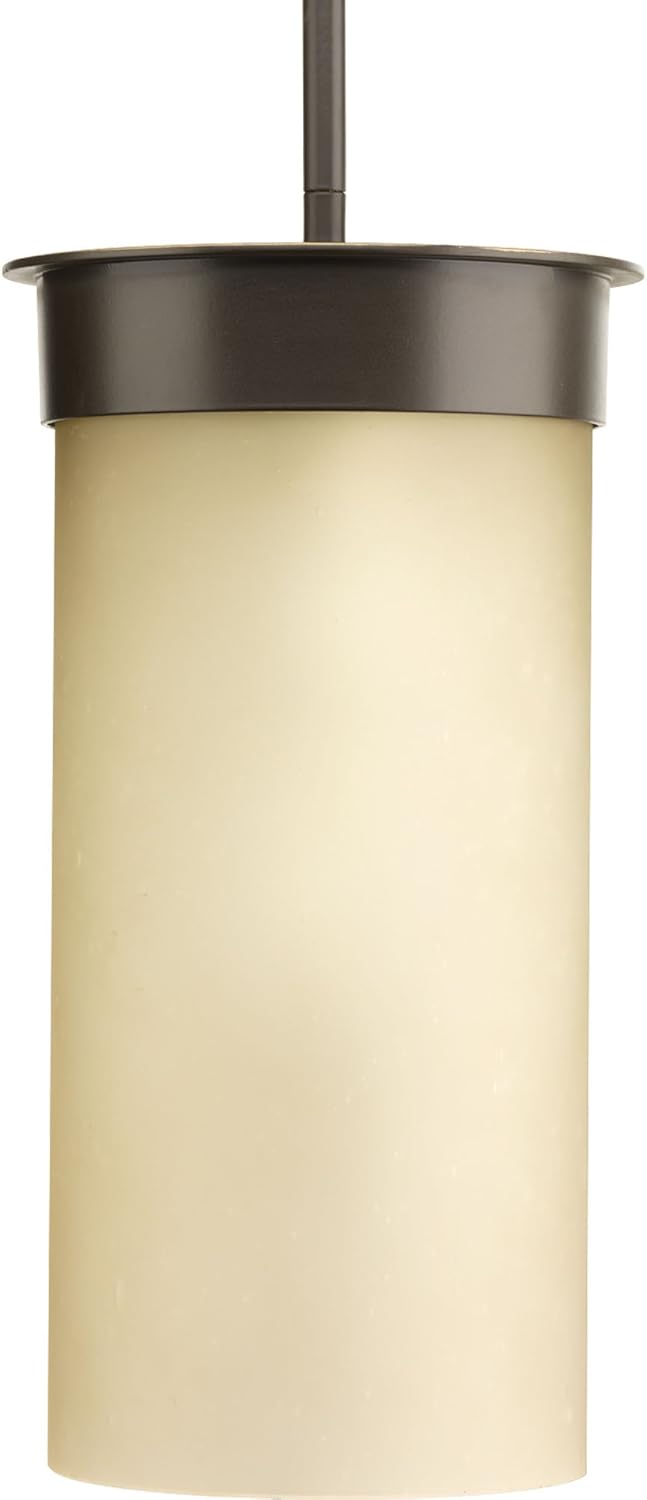 Progress Lighting P5523-31 One-Light Hanging Lantern with Clear Seeded Handblown Glass Urn, Black Pack of 2