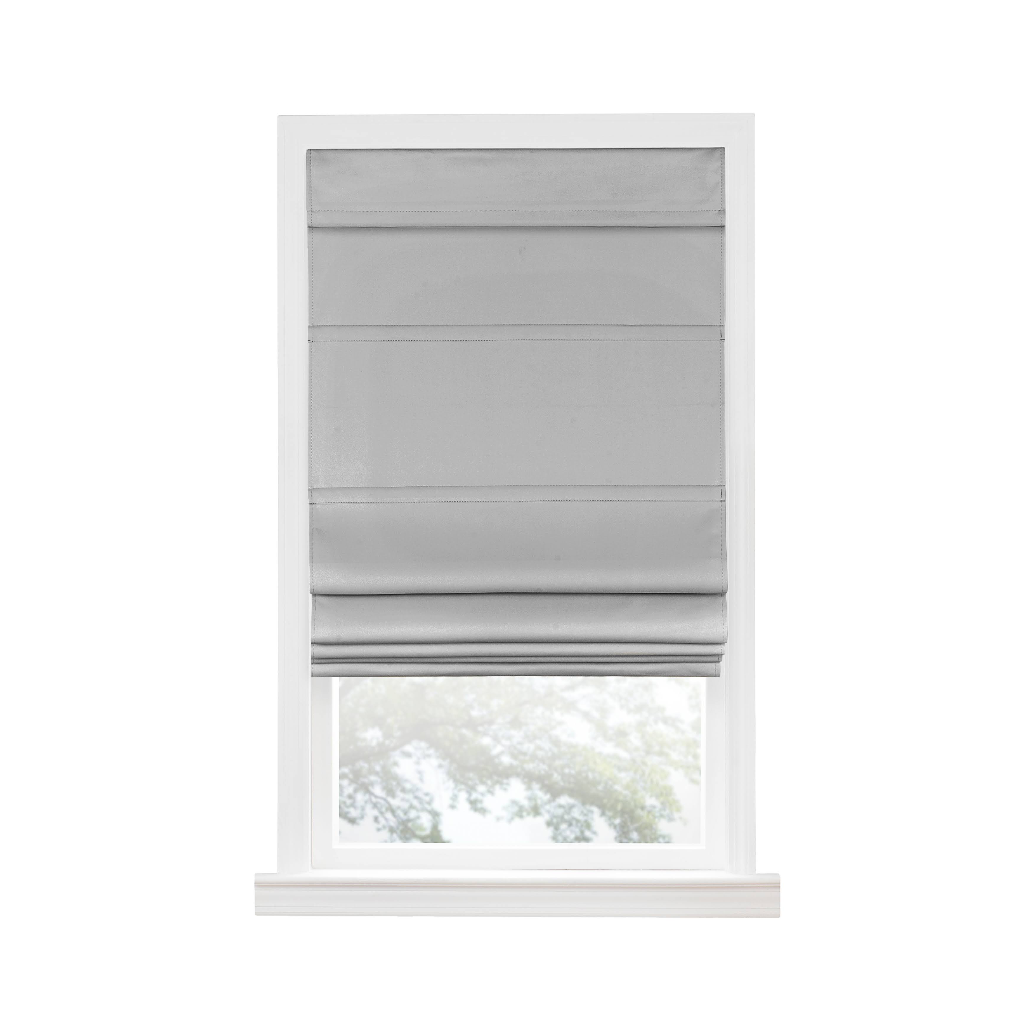 Achim Grey Cordless Blackout Roman Window Shade