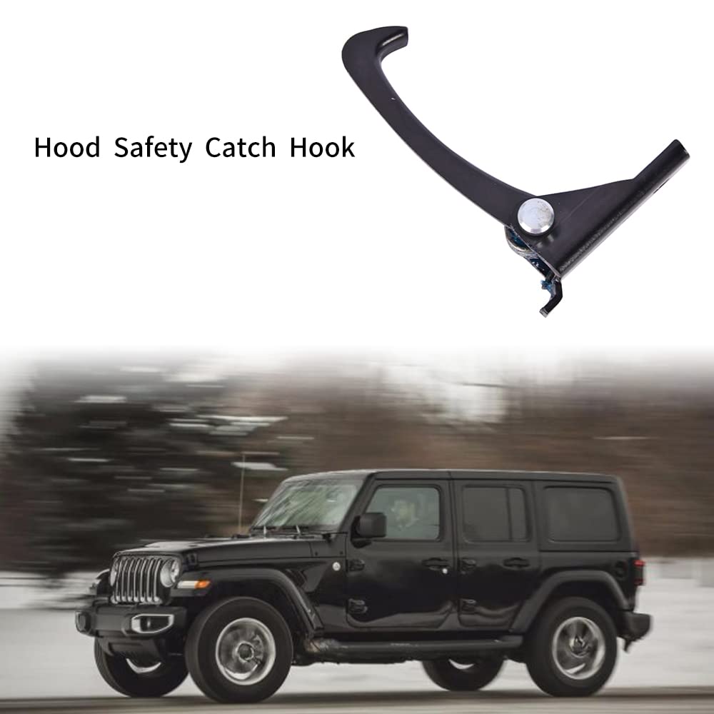 Getfarway Hood Safety Catch Latch, Hood Safety Catch Hook 55395654AA Compatible with Jeep Wrangler JK 3.6L 3.8L 2007-2017, Replace 55395654AA Easy Installation Corrosion Resistance Pack of 2