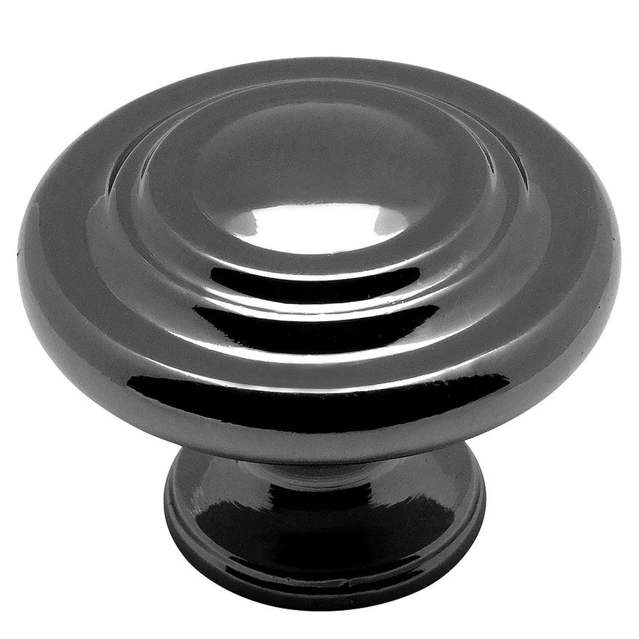 Cosmas 9971BN Black Nickel Cabinet Hardware 3-Ring Round Knob - 1-1/4x22 inch Diameter - 25 Pack