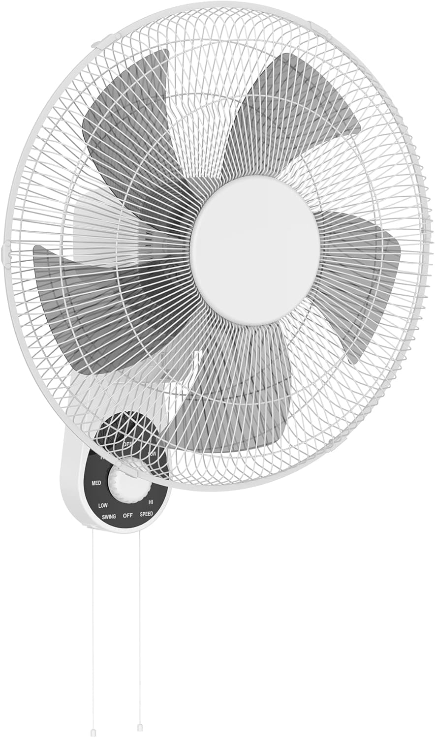 Wall Mount Fan, 16 inch Wall Fan with 5 Blades,3 Speeds, 90° Oscillating Adjustable Tilt, ETL Certified for Bedroom Office Warehouse Workshop Patio and Basement,white. Pack of 2