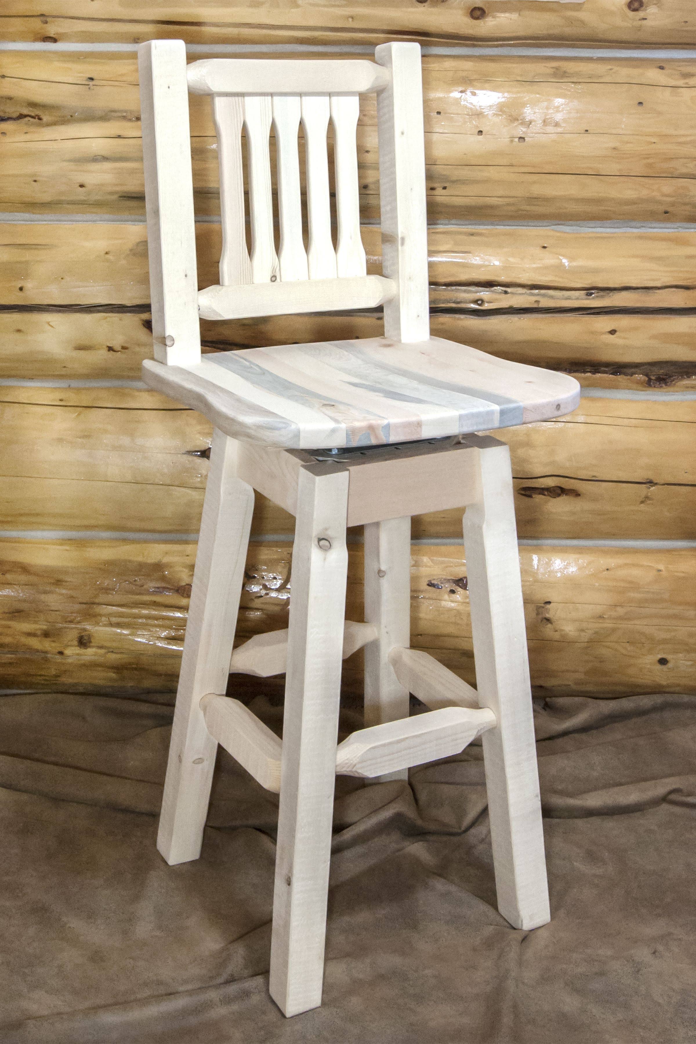 Montana Woodworks Homestead Swivel Barstool with Back