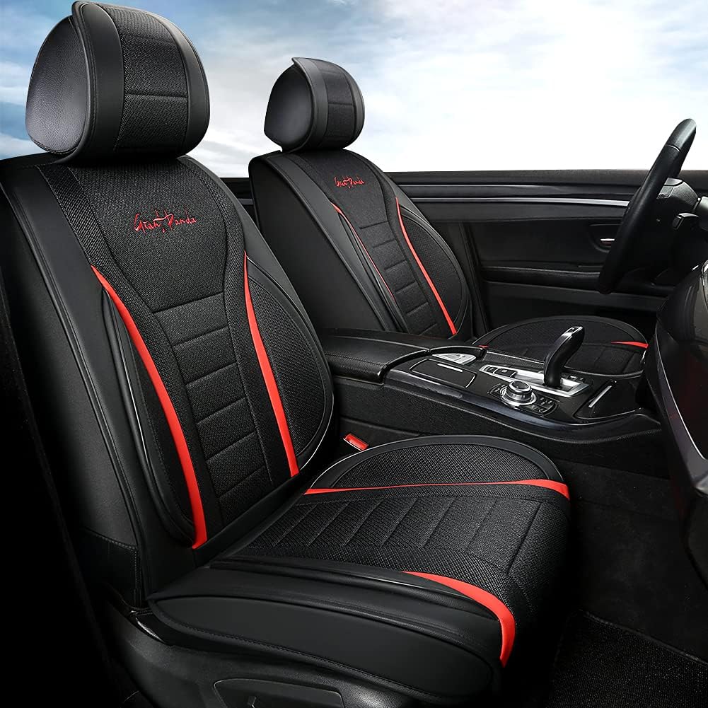 GIANT PANDA Car Seat Covers Full Set Front and Back for 5-Seater Vehicle Models Universal Fit Most Car SUV Pick-up Truck (Gray)