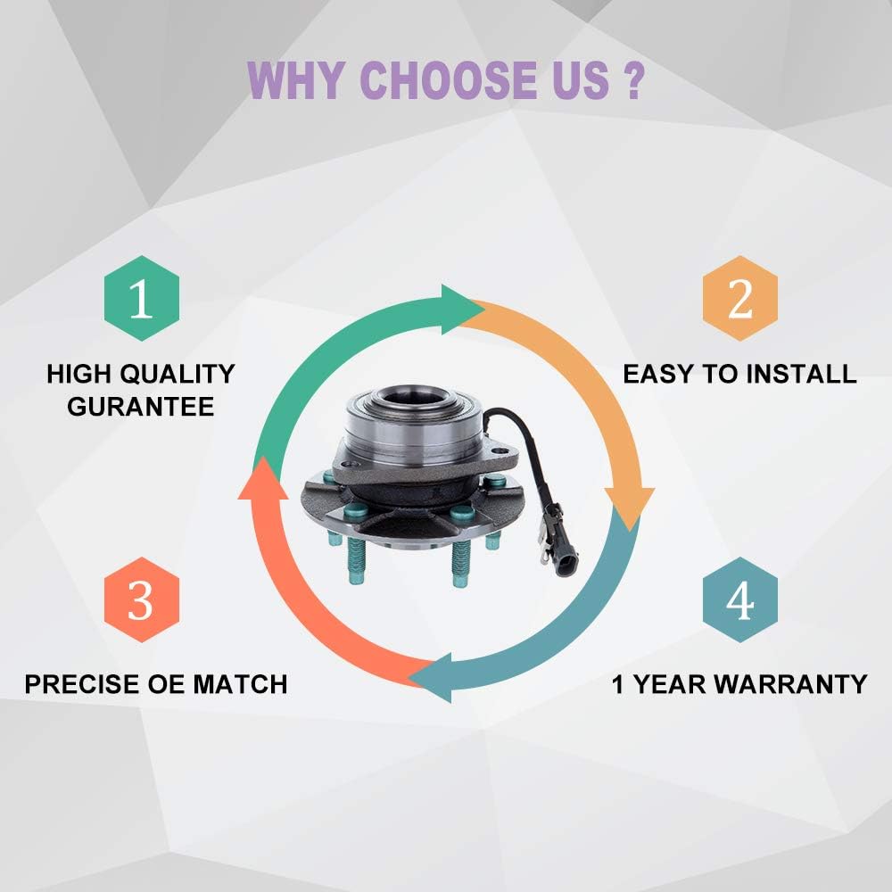 ROADFAR OE 513189 wheel bearing kit Front Compatible fit for 2005-2006 for Equinox 2002-2007 For Saturn Vue Hub Bearings Set W/ABS (1 pack)