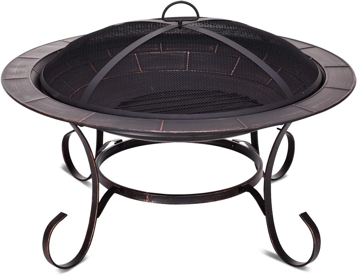 Giantex Outdoor Firepit, Portable Folding Metal 30