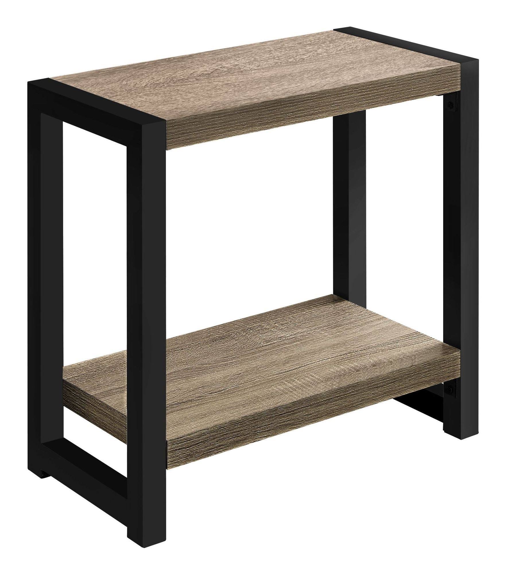 Monarch Specialties Accent Table - 22x22H / Dark Taupe / Black Metal