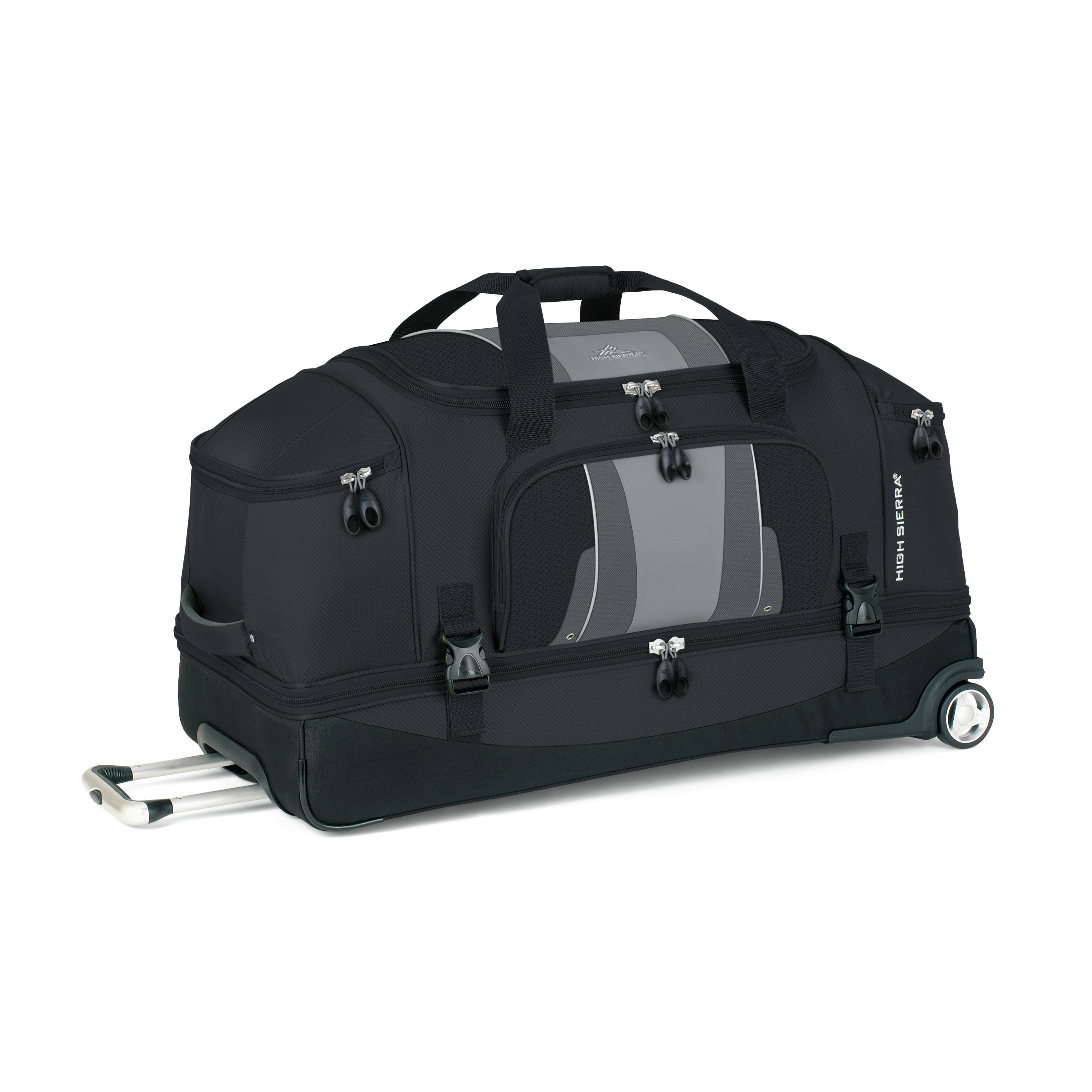 High Sierra 30x22 Evolution Wheeled Drop-Bottom Duffel Black/Ash