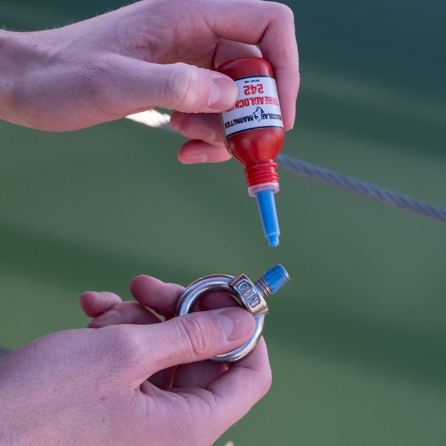 1225lb Double Sided Fishing Magnet Bundle Pack - Includes 1225lb Super Strong Double Sided Neodymium Magnet, with Two Eyebolts, Durable Scraper, Cleaning Cloth & Threadlocker (Single Kit) Pack of 2