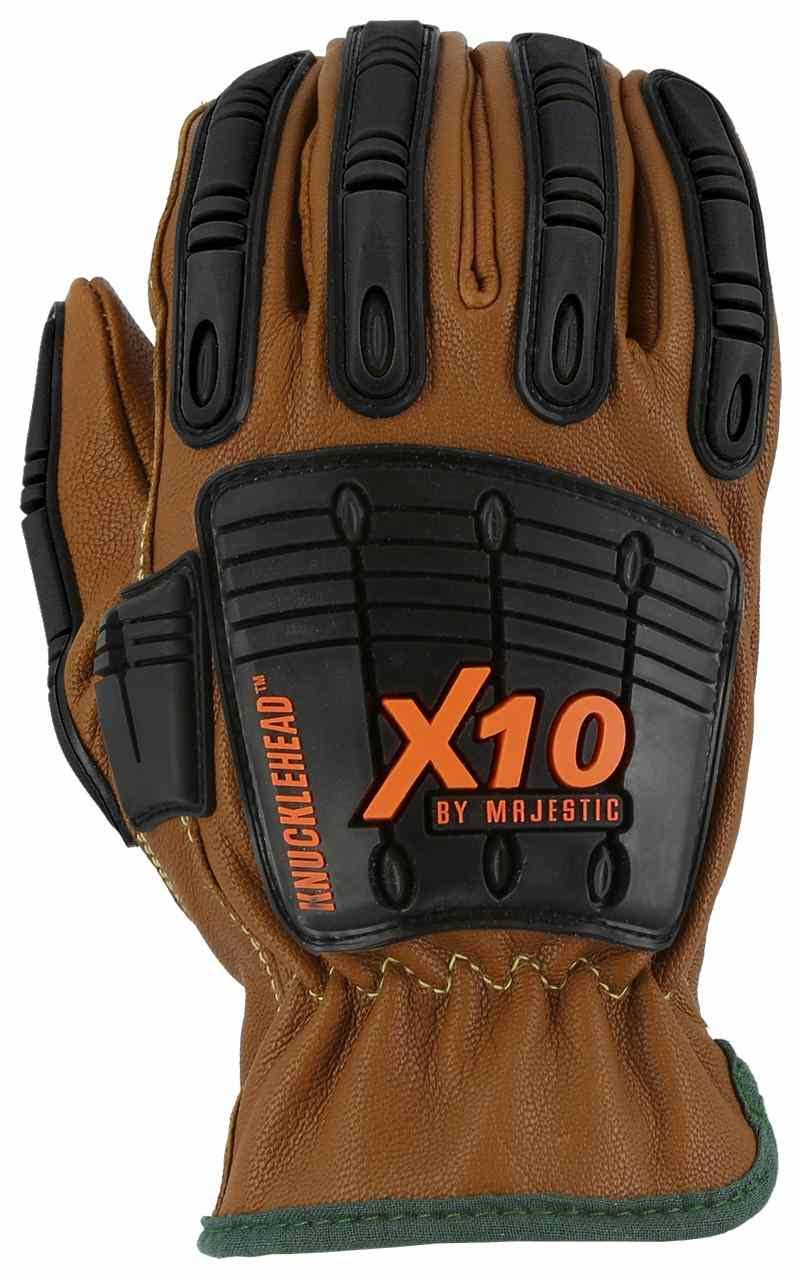 Majestic 21285WR Cut-Less Kevlar Goatskin, Arc, Oil u0026 Water Resistant Impact Gloves Small