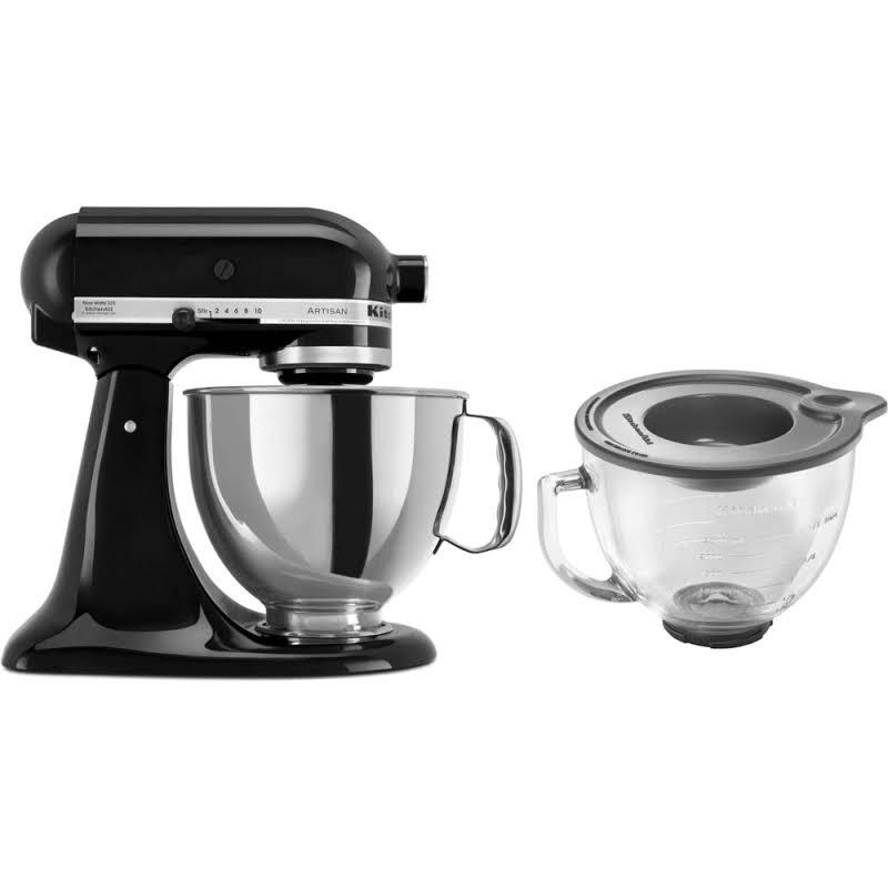 KitchenAid KSM150PS 3 Kit 10 Speed 5 Qt. Stand Mixer with Direct Drive Transmiss Onyx Black
