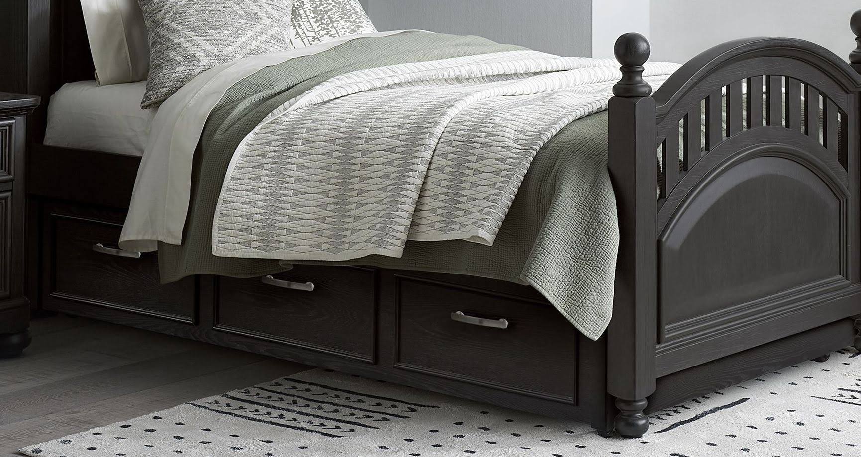 Kids Charcoal Twin Bed Trundle Storage Unit Accessory