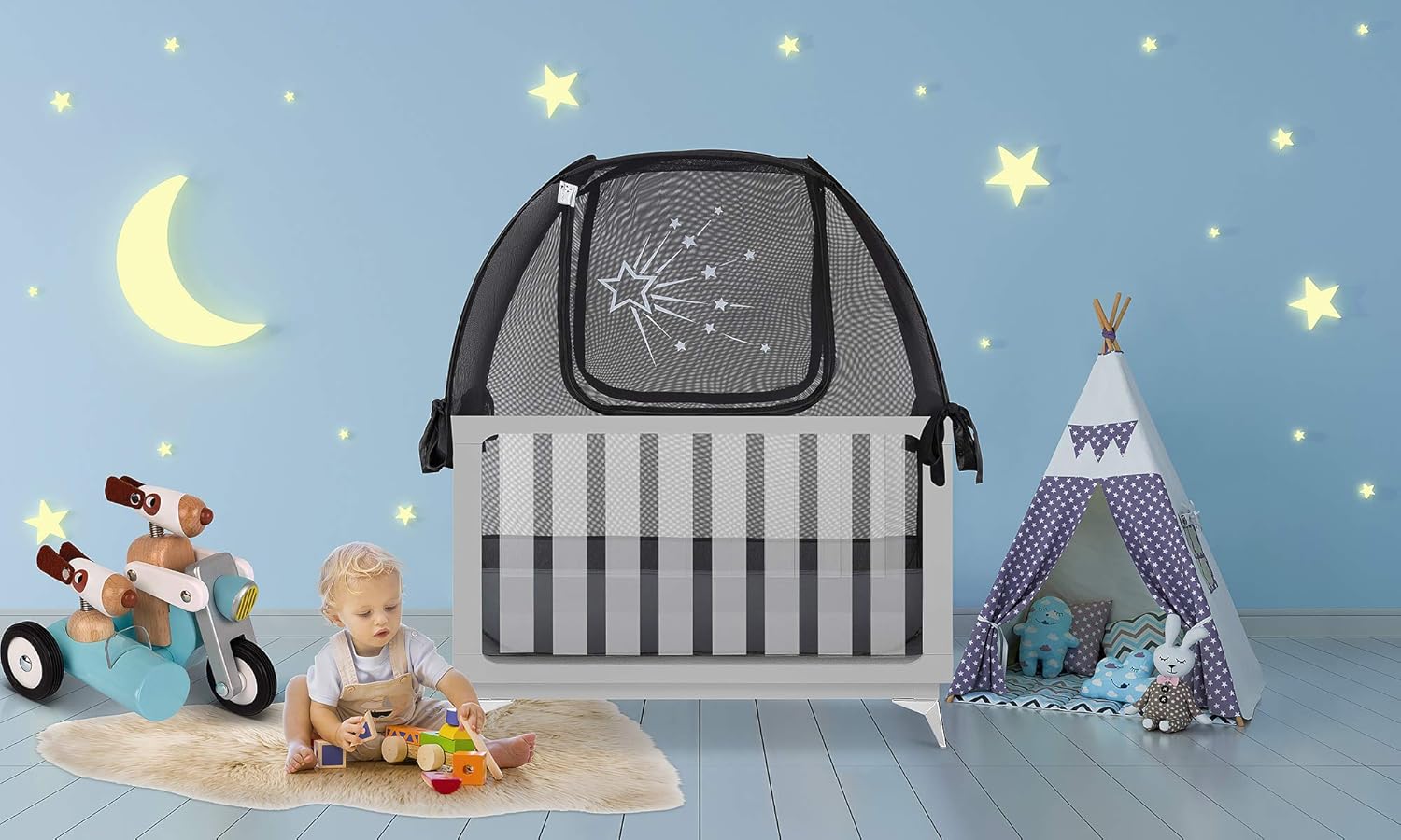 Aussie Cot Net - Twin Pack 2 Popup Baby Crib Tents - Premium Net Cover Crib Tent to Keep Baby from Climbing Out - See Through Crib Netting - Nursery Mosquito Net