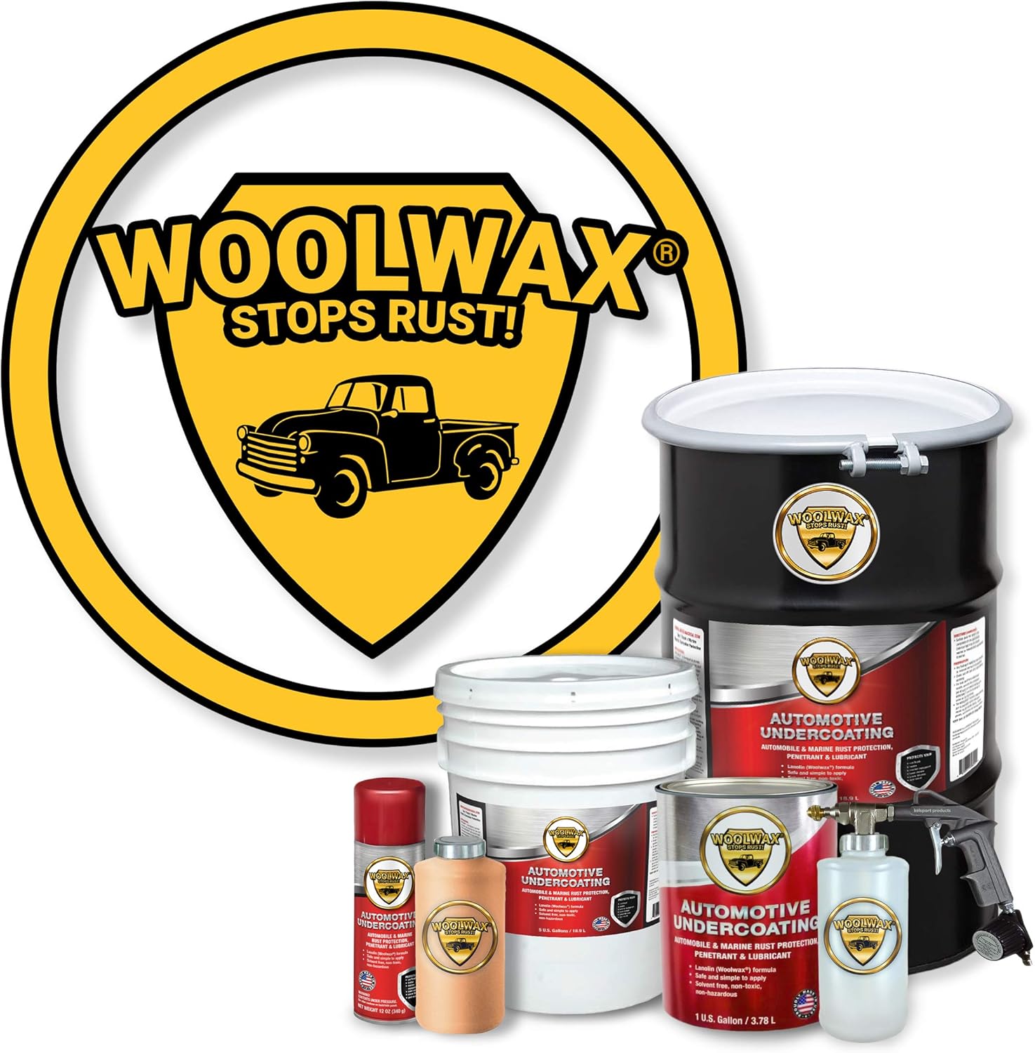 woolwax™ Auto/Truck Lanolin Undercoating 1 Gallon Pail. Black Color. Pack of 2