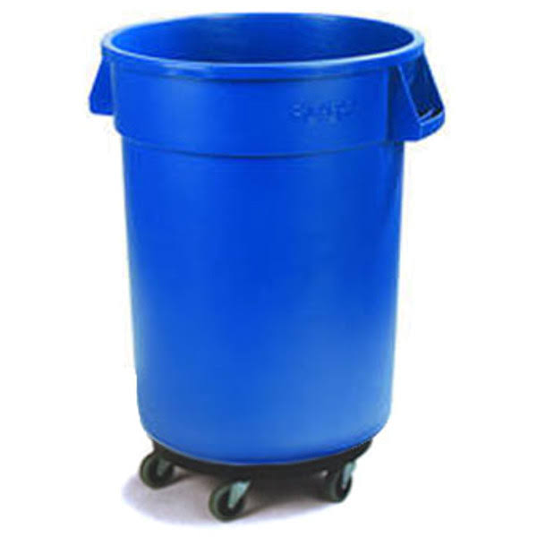 Carlisle 34114414 - Bronco Waste Container, with Black Twist-to-Lock Dolly, 44 Gallon
