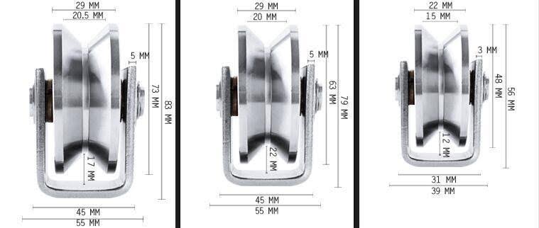 2 Pack 2x22 inch Sliding Gate Roller 304 SS V Groove Type Wheel Track R