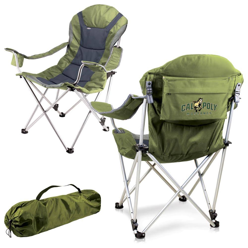 Black Cal Poly Mustangs Reclining Camp Chair