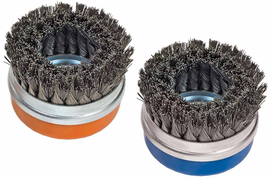 Walter Surface Technologies 5 in. Cup Brush Knot-Twisted Wires with Ring Double-Row 5/8 in. -11 in. Arbor 13G584