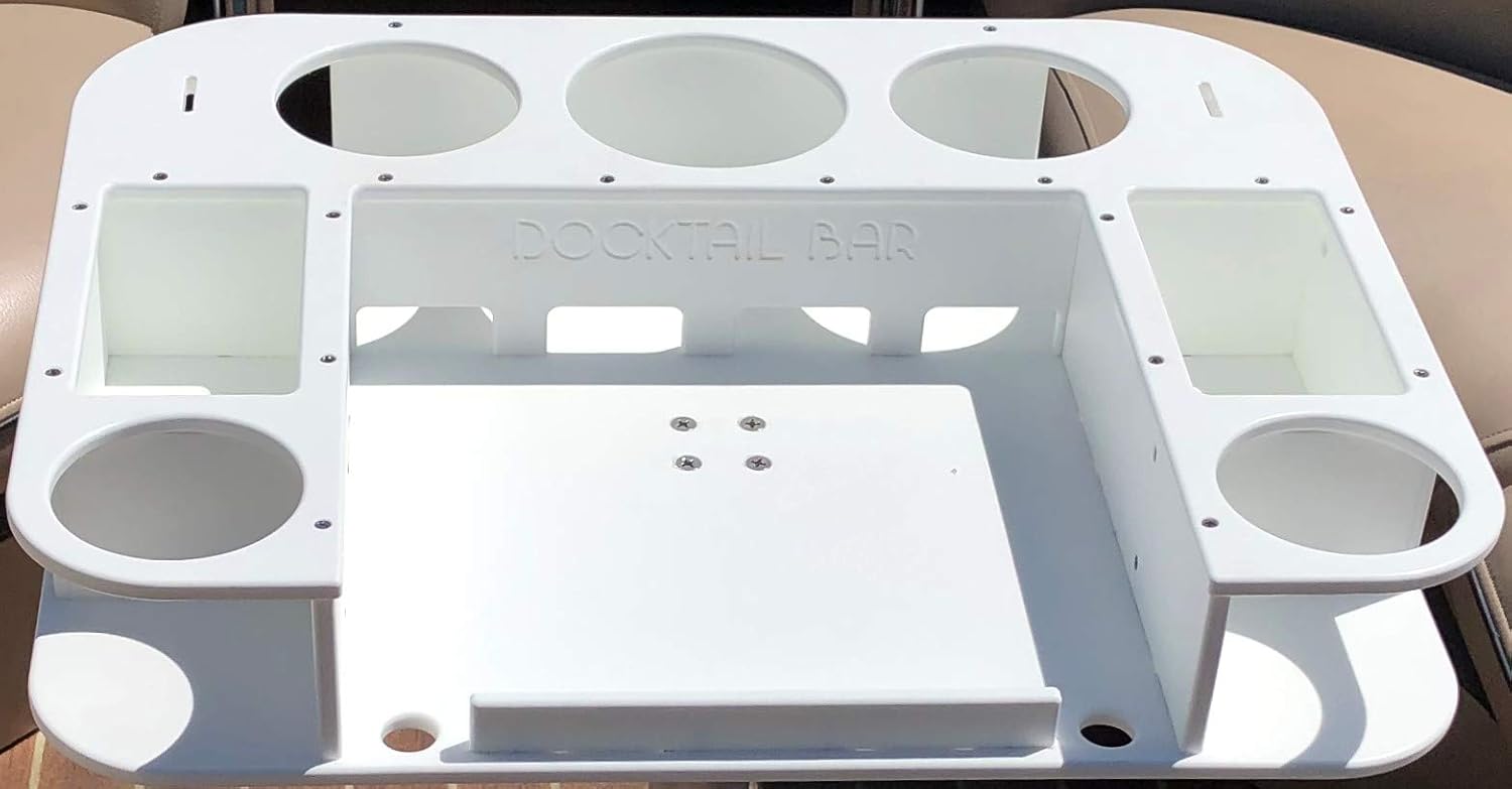 Docktail Butler Pedestal Table Replacement Top with Adapter Plate - Large Serving Tray for Grill - Pontoon - Bow Rider Deck Boat Boat Accessory - Does NOT Include Pedestal Pole or Assembly - Top Only