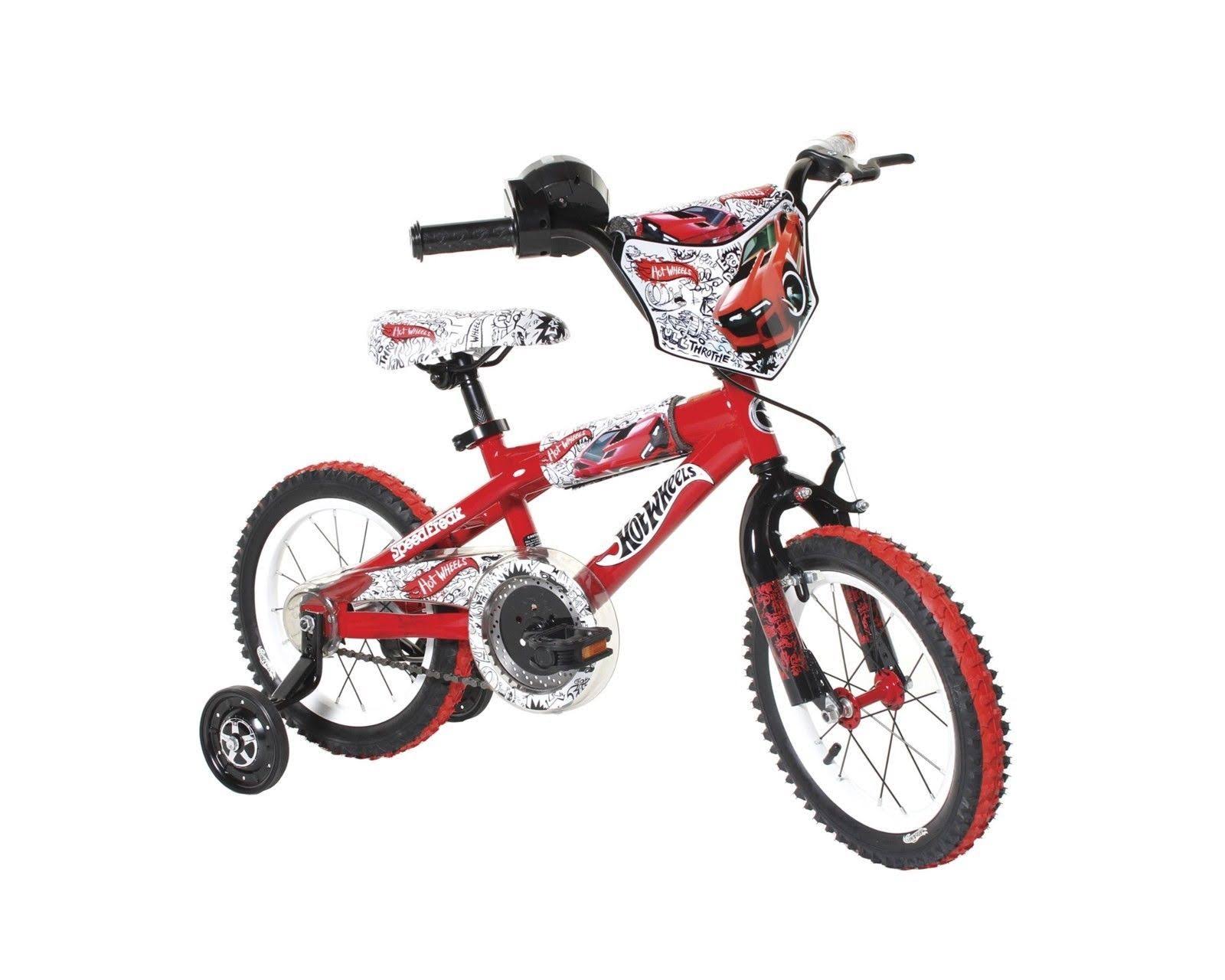 Dynacraft Hot Wheels Boys BMX Street/Dirt Bike with Hand Brake 14x22 Red/White/Black